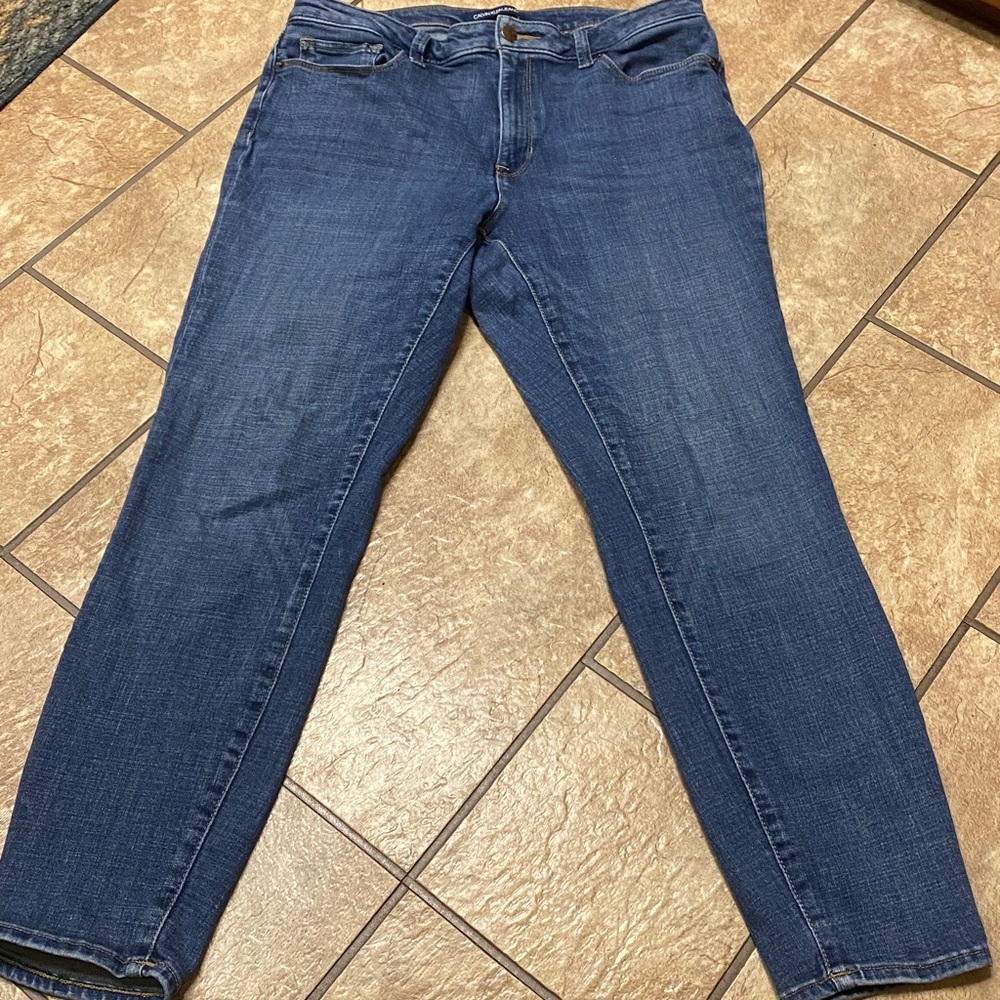 Size 14 Calvin Klein Jeans Dark Blue Ankle Denim